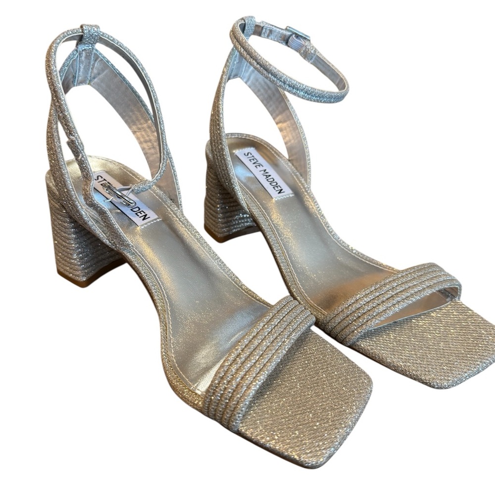 Steve Madden Glittering Silver Heels